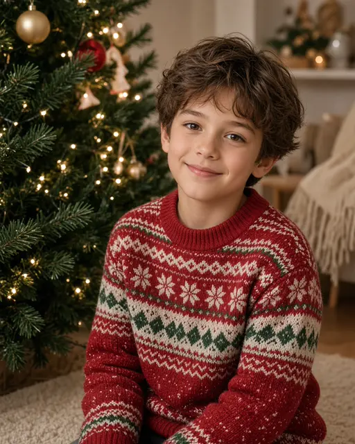 子どものクリスマスエルフ写真